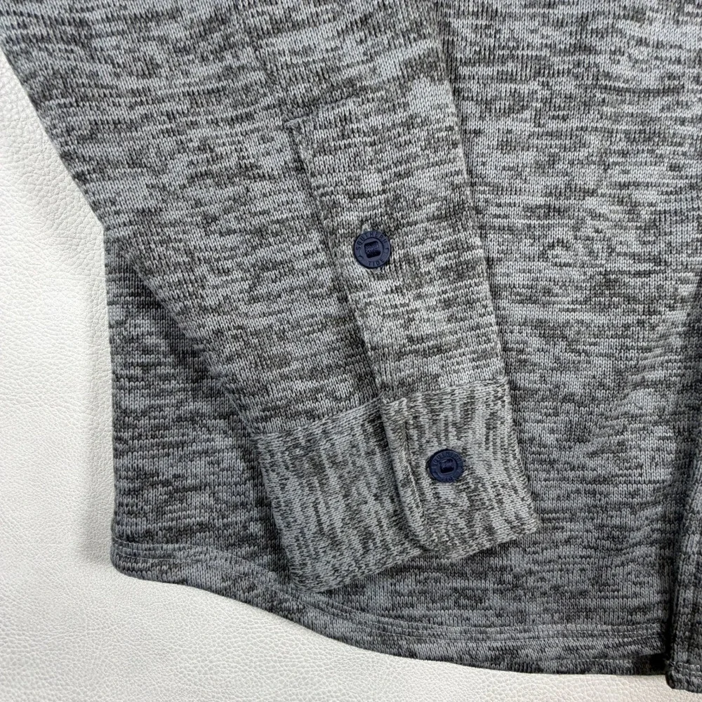 Southern Tide Mens Grey Space Dye Knit Button Front Shirt Jacket Shacket Size M